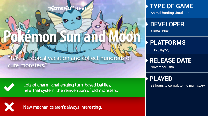 Illustration for article titled Pokémon Sun and Moon: The Kotaku Review